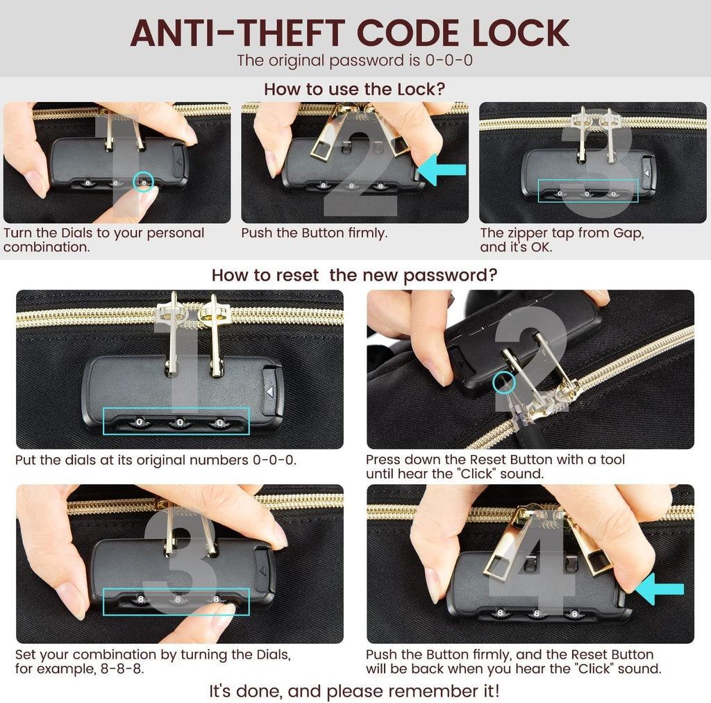 Laptop Backpack for Women, Unisex Travel Anti-Theft Bag, Business Work Computer Backpacks Purse College Backpack for Men, Casual Hiking Daypack with Lock, 15.6 Inch, Black