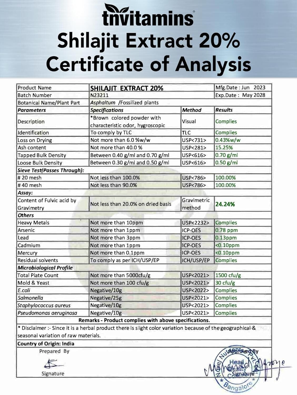 Shilajit 2400Mg 180 Caps Naturally Occurring Fulvic Acid Non Gmo/No Gluten