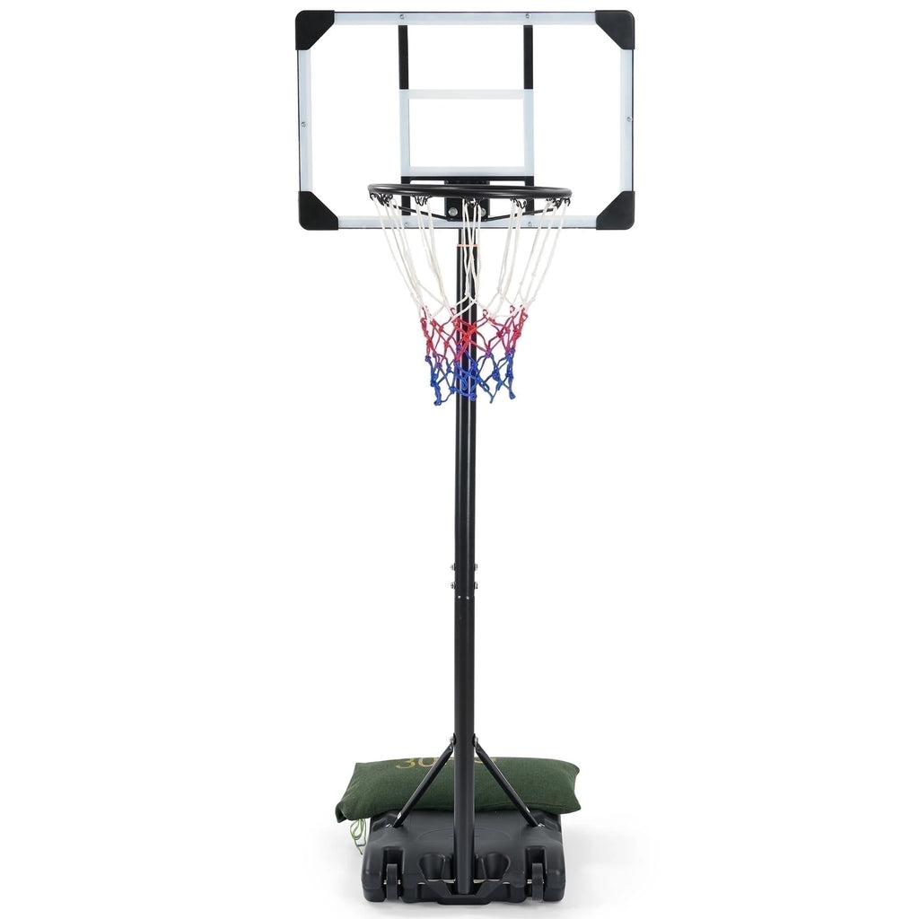 Basketball Hoop Basketball Goal System Height Adjustable 5.1Ft to 7Ft Court for All Age Ranges Indoor Outdoor Use