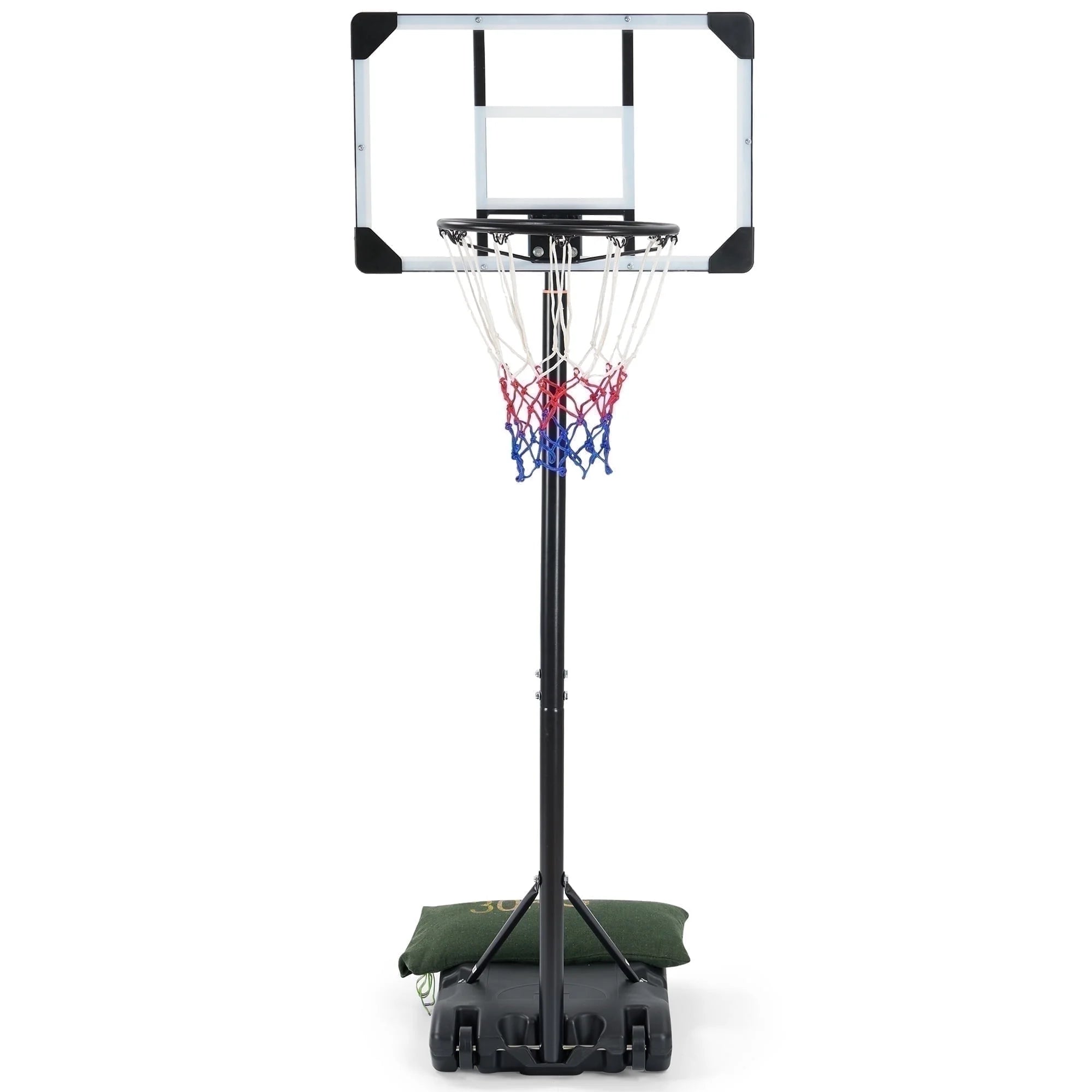 Basketball Hoop Basketball Goal System Height Adjustable 5.1Ft to 7Ft Court for All Age Ranges Indoor Outdoor Use
