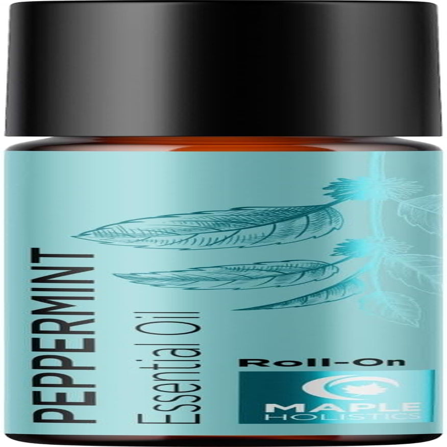 Peppermint Oil Roll on - Pure Peppermint Rollerball Essential Oil Aromatherapy Stick for Headaches - Natural Travel Essential and Pregnancy Must Have for Headaches Energy & Focus Support (1 Pack)