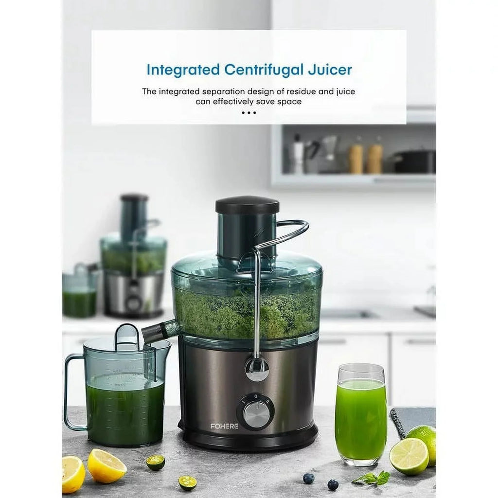 Juicer Machines , Max 1200W Centrifugal Juicer Extractor with 3-Inch Wide Feed Chute & Anti-Drip for Fruit and Vegetable, Stainless Steel, 800W