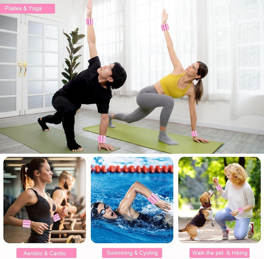 Bangles 2Pc Body Weight Set Wrist Leg Weight & Ankle Weights - 1Lbs Each Wrist