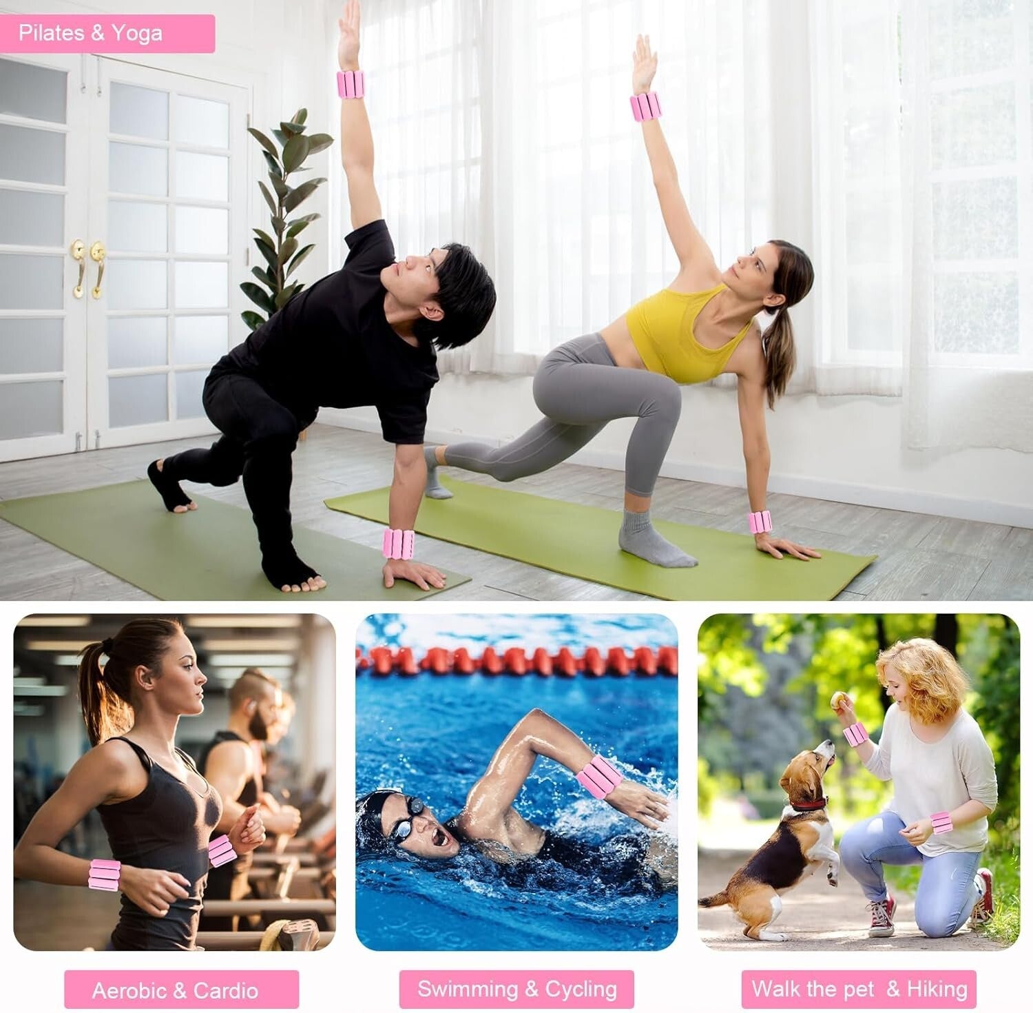 Bangles 2Pc Body Weight Set Wrist Leg Weight & Ankle Weights - 1Lbs Each Wrist