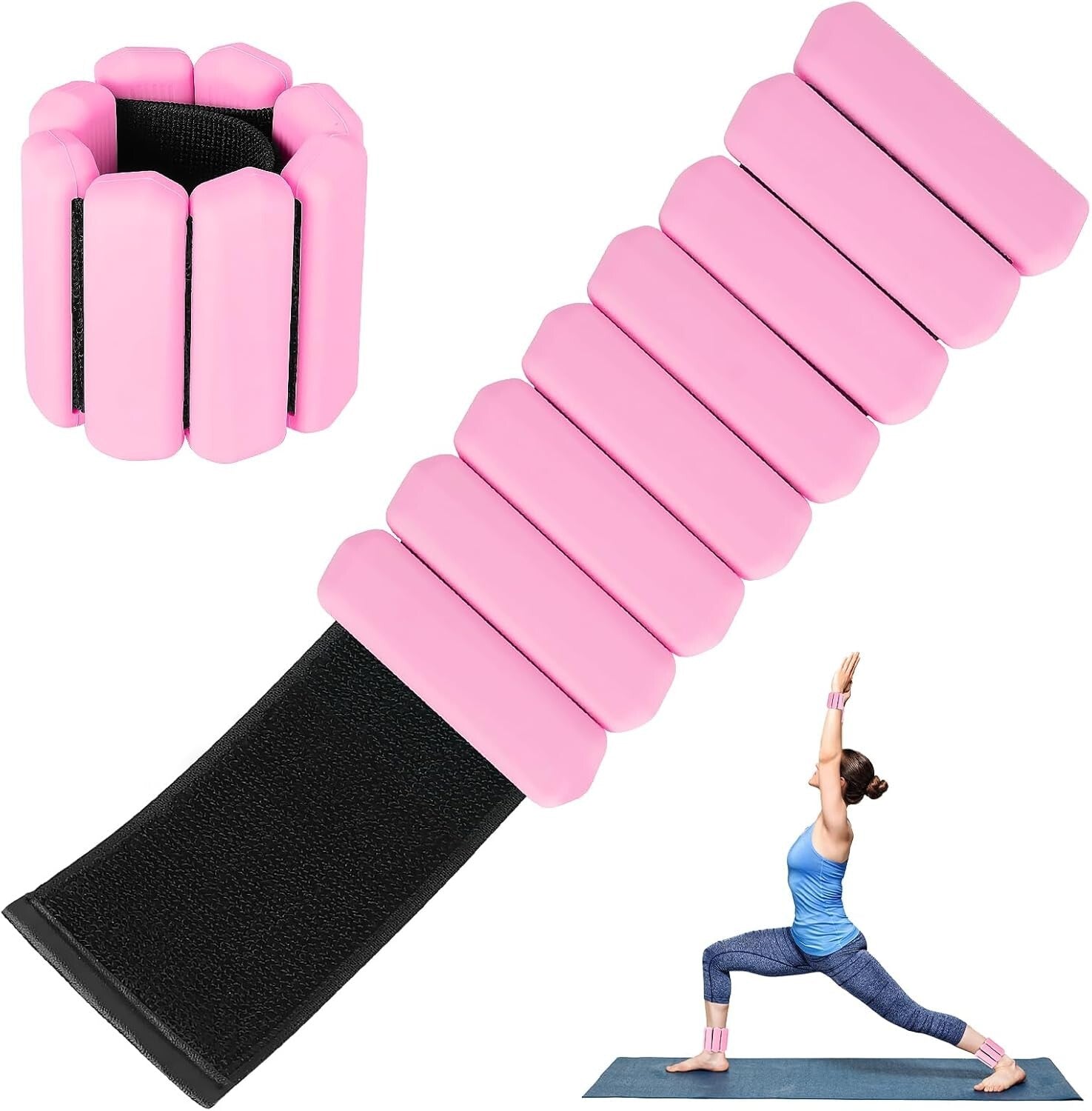 Bangles 2Pc Body Weight Set Wrist Leg Weight & Ankle Weights - 1Lbs Each Wrist