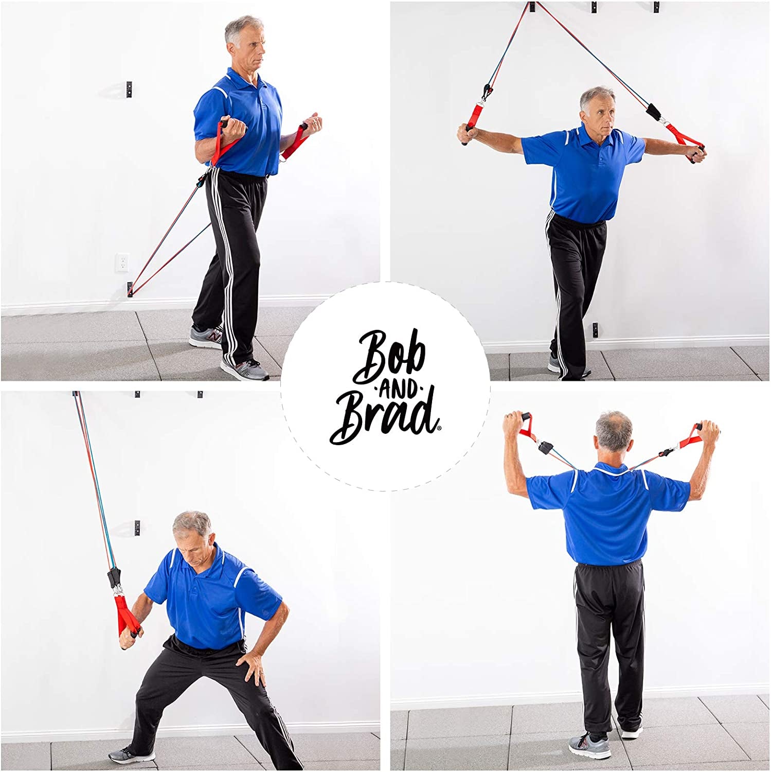 Resistance Bands, Resistance Bands Set for Workout Stackable up to 125-150 Lbs, Exercise Bands with Door Anchor, Ankle Straps, Handles and Carry Case for Strength, Yoga, Gym for Men and Women