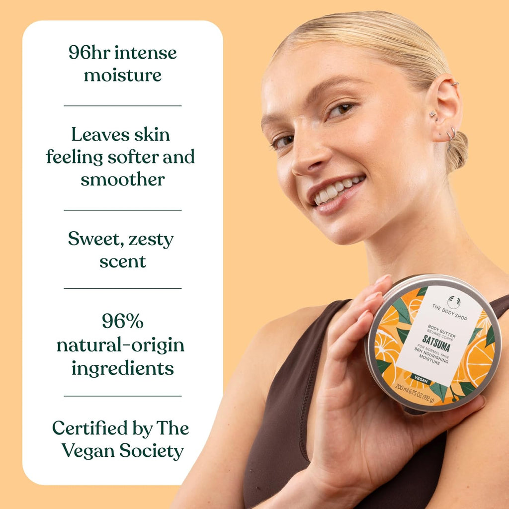 Satsuma Body Butter – Nourishing & Moisturizing Skincare for Normal Skin – Vegan – 6.75 Oz